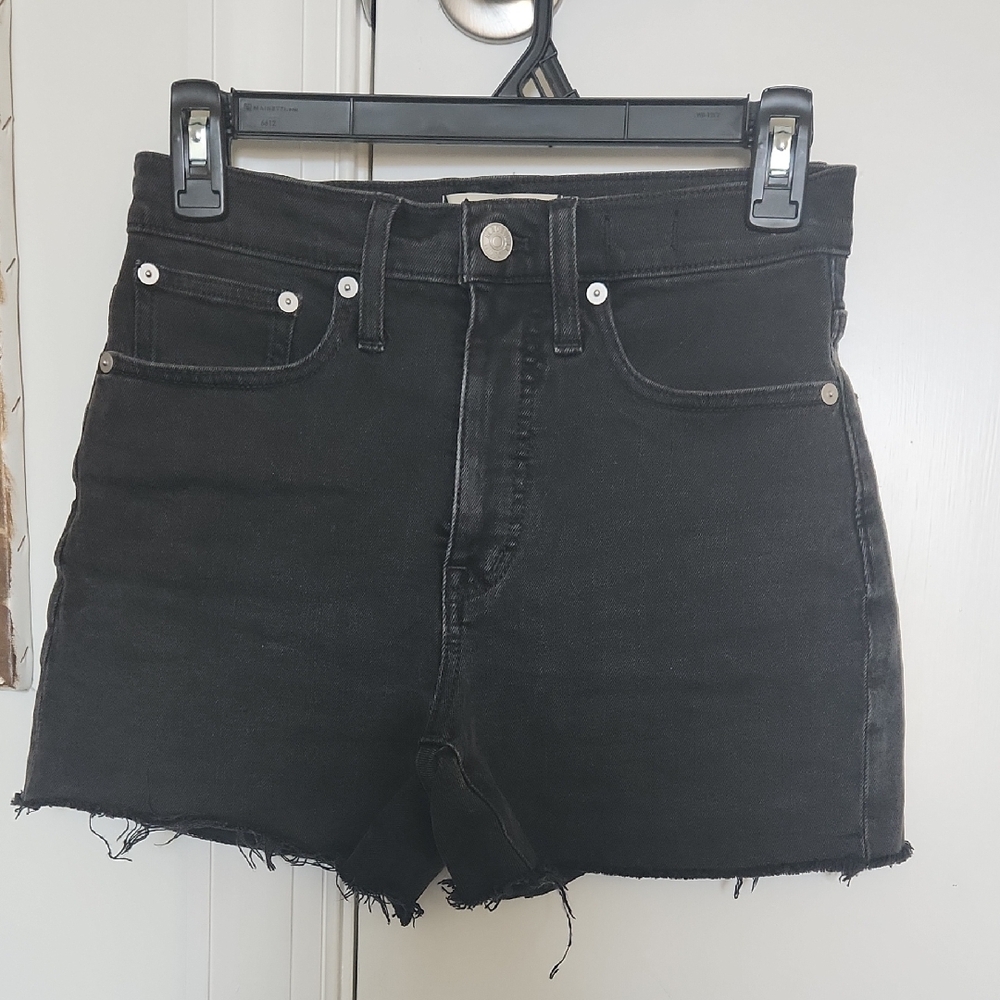 Madewell Black Jean Shorts High-Waisted Cut-Off